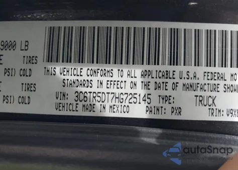 2017 Ram 2500 Slt 4X4 6'4 Box from USA, damaged, VIN 3C6TR5DT7HG725145